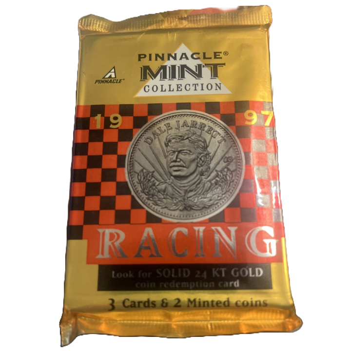 1997 Pinnacle MINT Collection Racing Pack (3 Cards & 2 Coins)