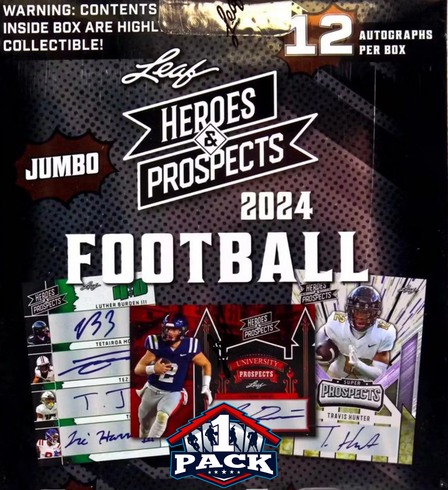 2024 Leaf Heroes & Prospects Football Jumbo Box Pack (4 Cards)