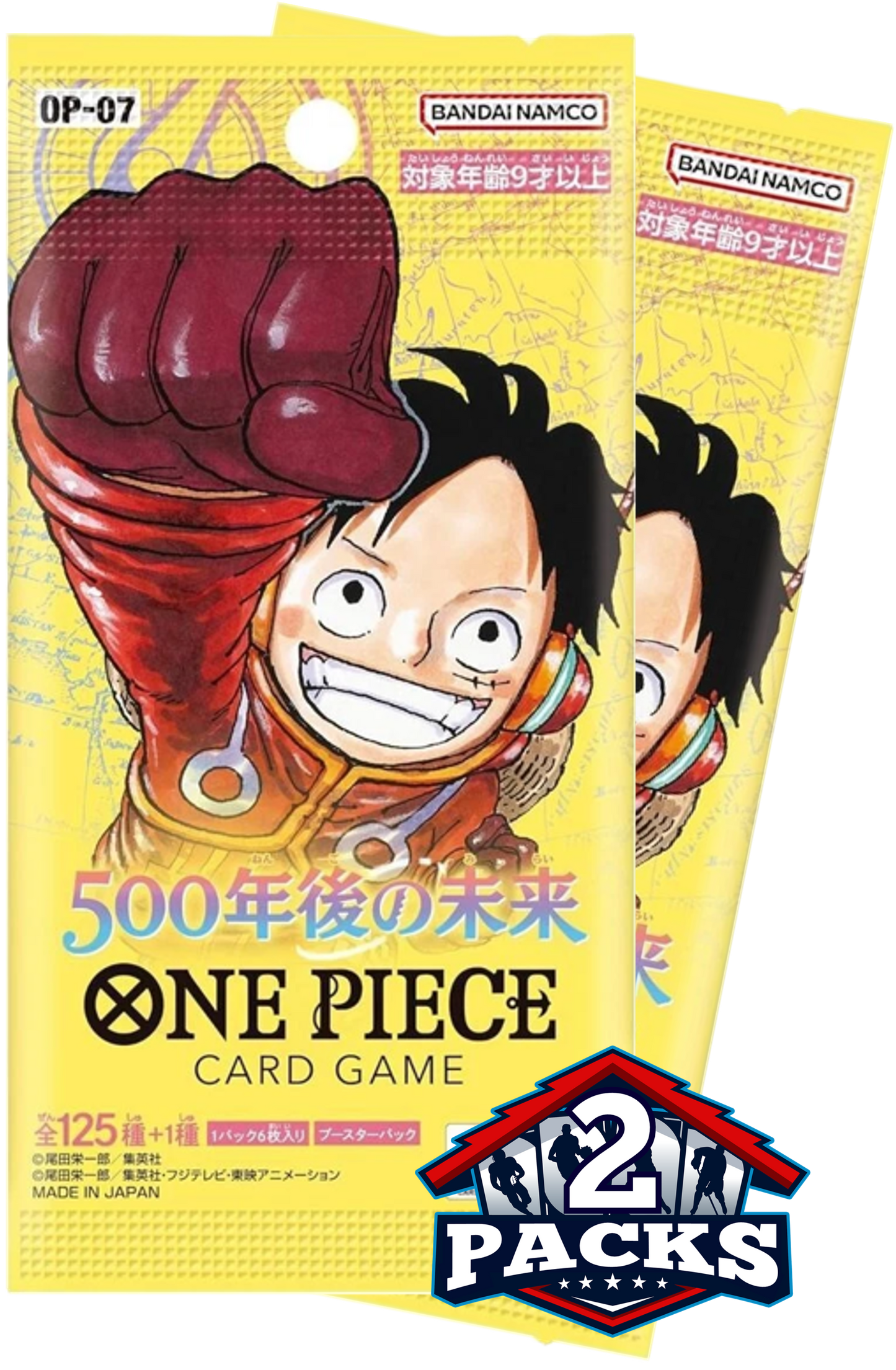 One Piece TCG: OP07 500 Years in the Future Japanese Booster 2pk (6 Cards Each)