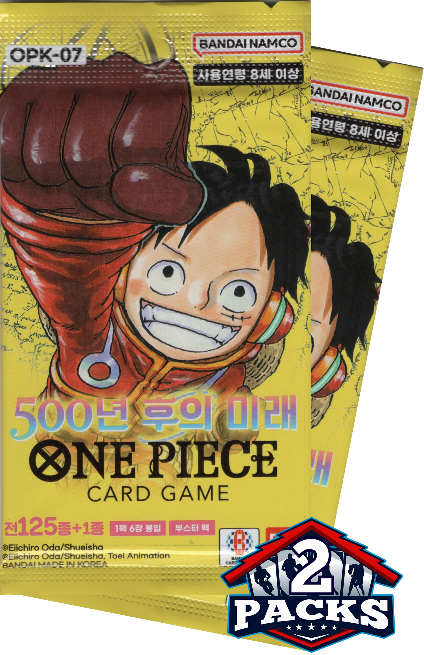 One Piece OPK07: 500 YEARS IN THE FUTURE Korean Booster 2pk (6 Cards)