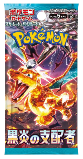 Pokemon TCG: S&V - Ruler of the Black Flame Japanese Booster Pack (5 Cards)