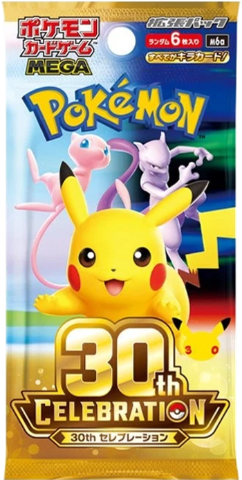 Pokemon: 30th Celebration (m6a) Japanese Booster Pack (6 Cards)