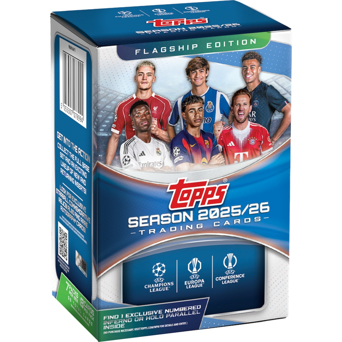 2025-26 Topps UEFA Club Competition Soccer Value Box (7 Packs)