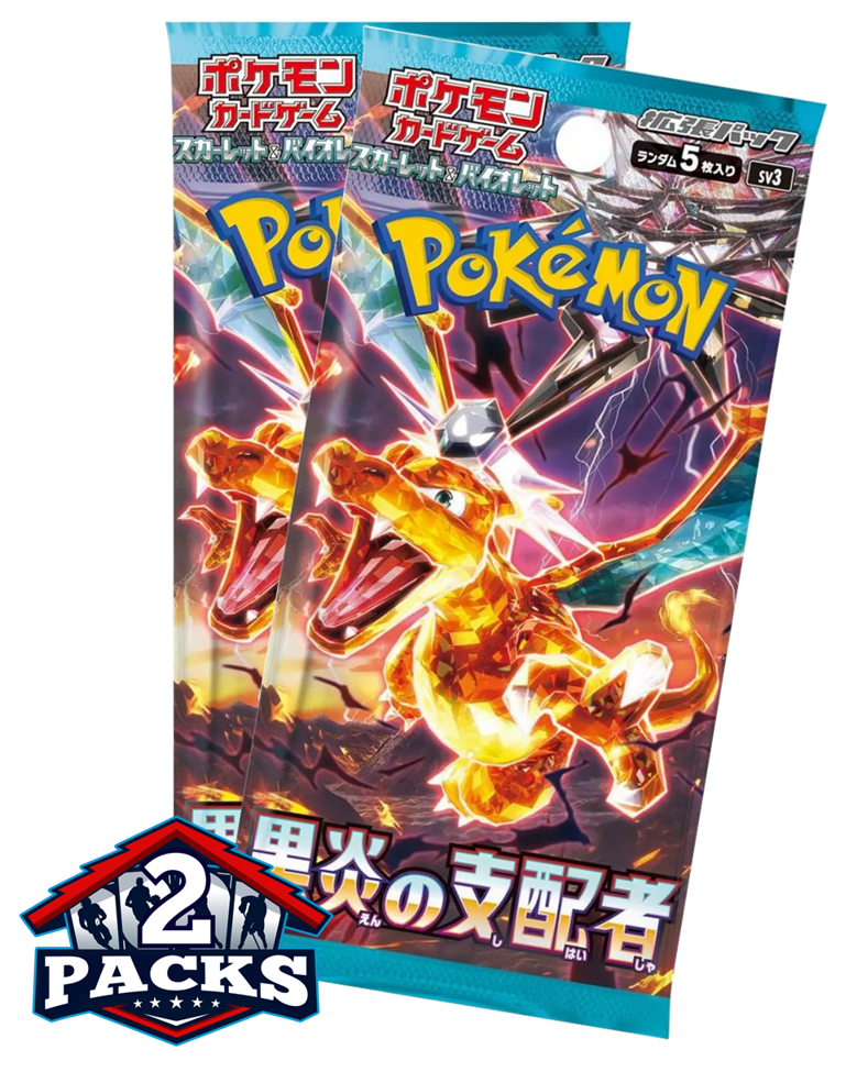 Pokemon TCG: SV3 - Ruler of the Black Flame Japanese Booster 2pk (5 Cards Each)