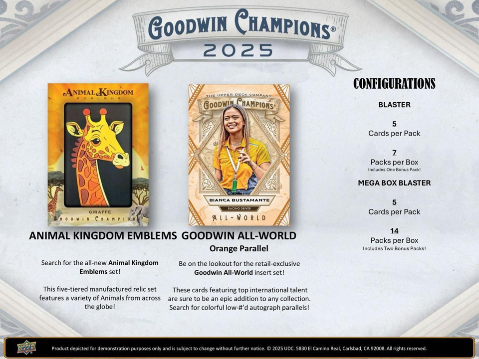 2025 Upper Deck Goodwin Champions Blaster Pack (5 Cards)
