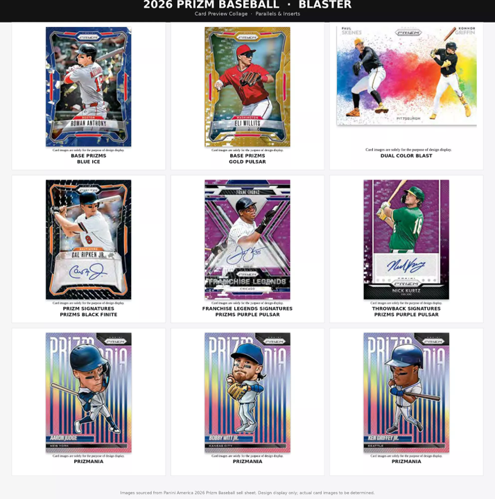 2026 Panini Prizm Baseball Blaster Box (6 Packs)