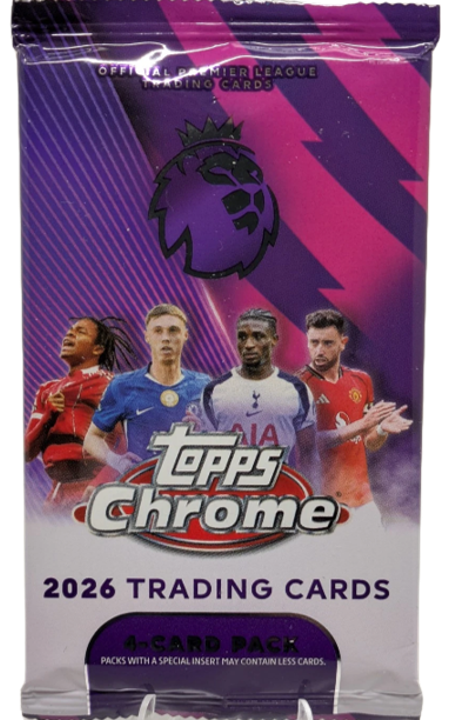 2025-26 Topps Chrome English Premier League Soccer Blaster Pack (4 Cards)