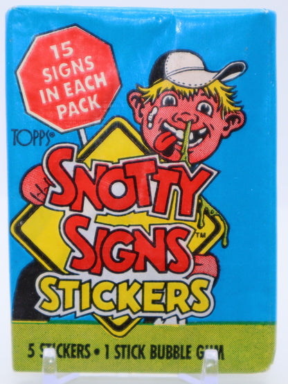 1986 Topps Snotty Signs Stickers Trading Cards Wax Pack - Collectibles