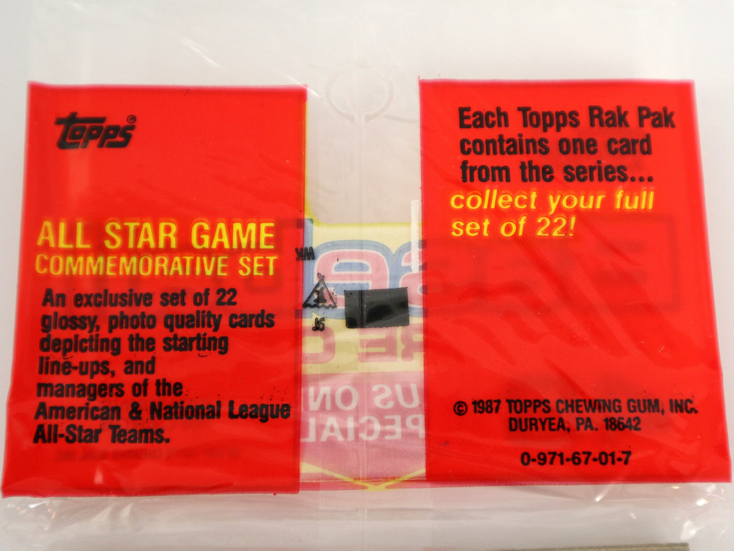 1987 Topps Baseball Cards Rack Pack - Collectibles