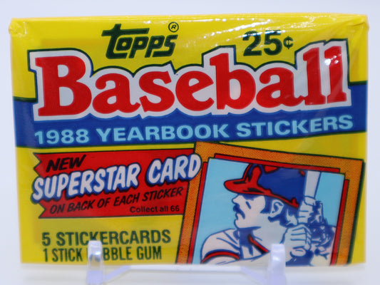 1988 Topps Baseball Yearbook Stickers Wax Pack - Collectibles