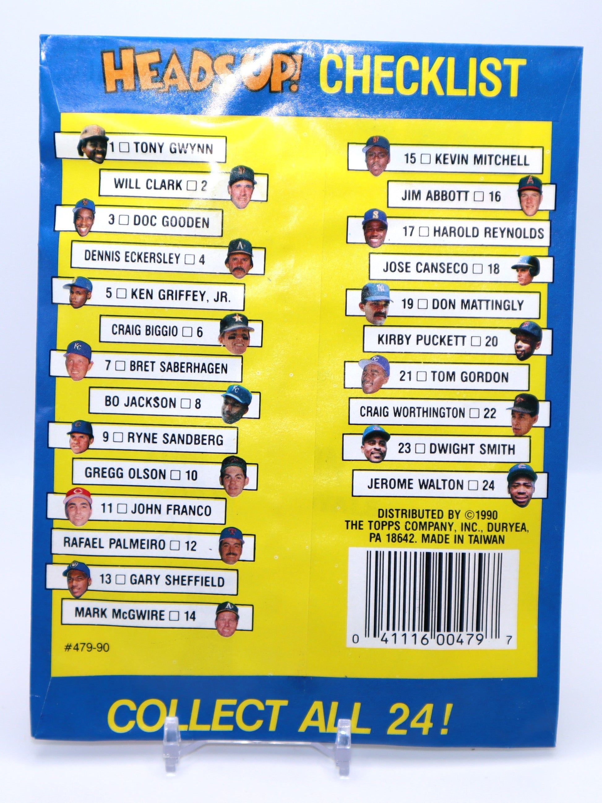 1990 Topps Heads Up Baseball Cards Wax Pack - Collectibles