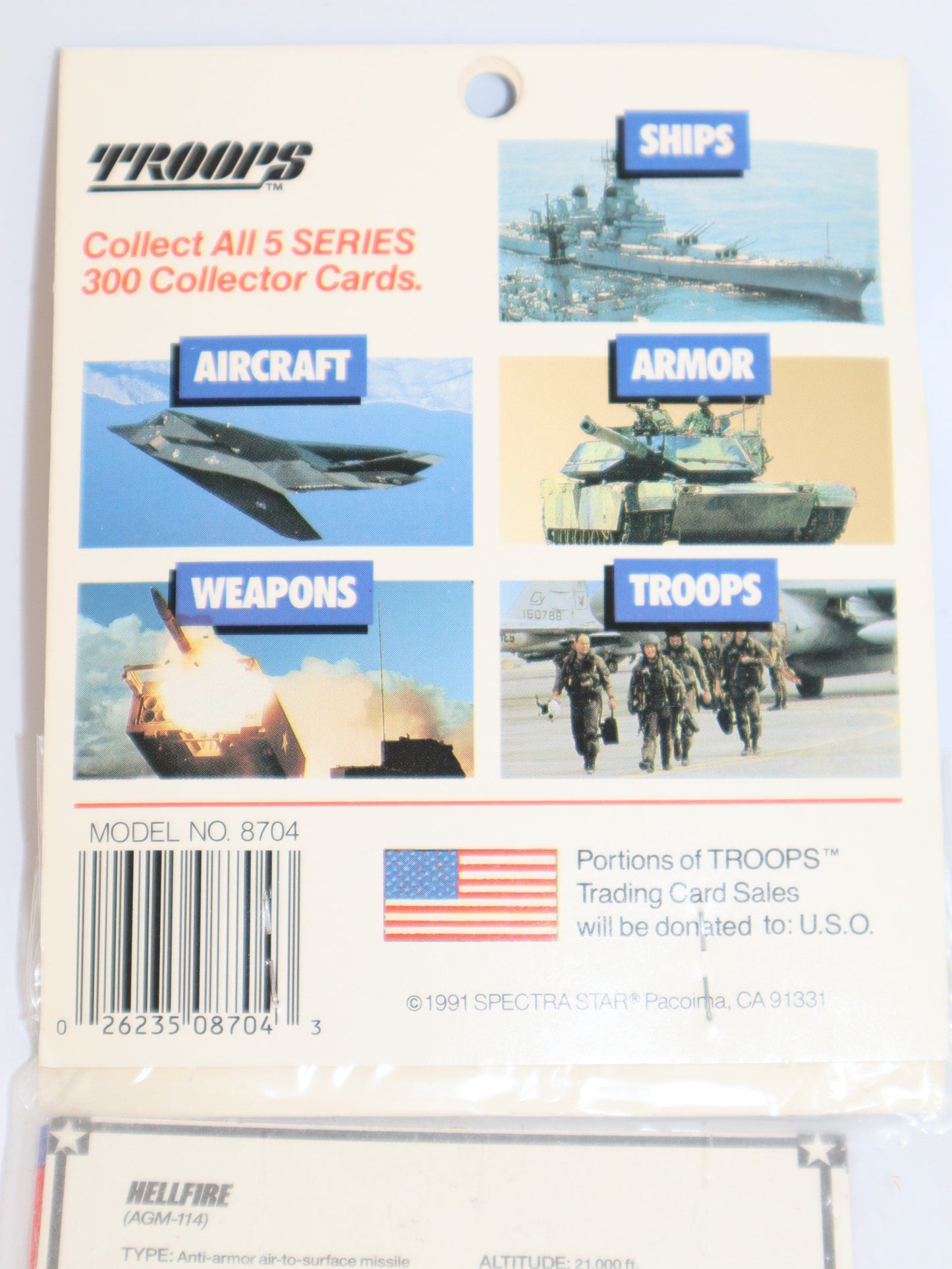 1991 TROOPS Desert Storm: Weapons Series 1 Trading Cards Hanger Pack - Collectibles