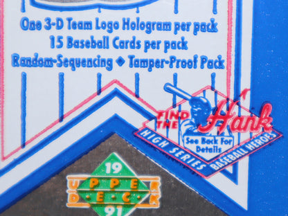 1991 Upper Deck High Number Baseball Cards Wax Pack - Collectibles