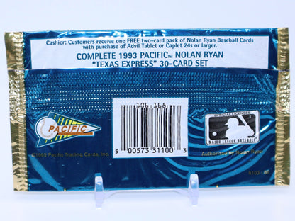 1993 Pacific Advil Nolan Ryan Baseball Cards Wax Pack - Collectibles