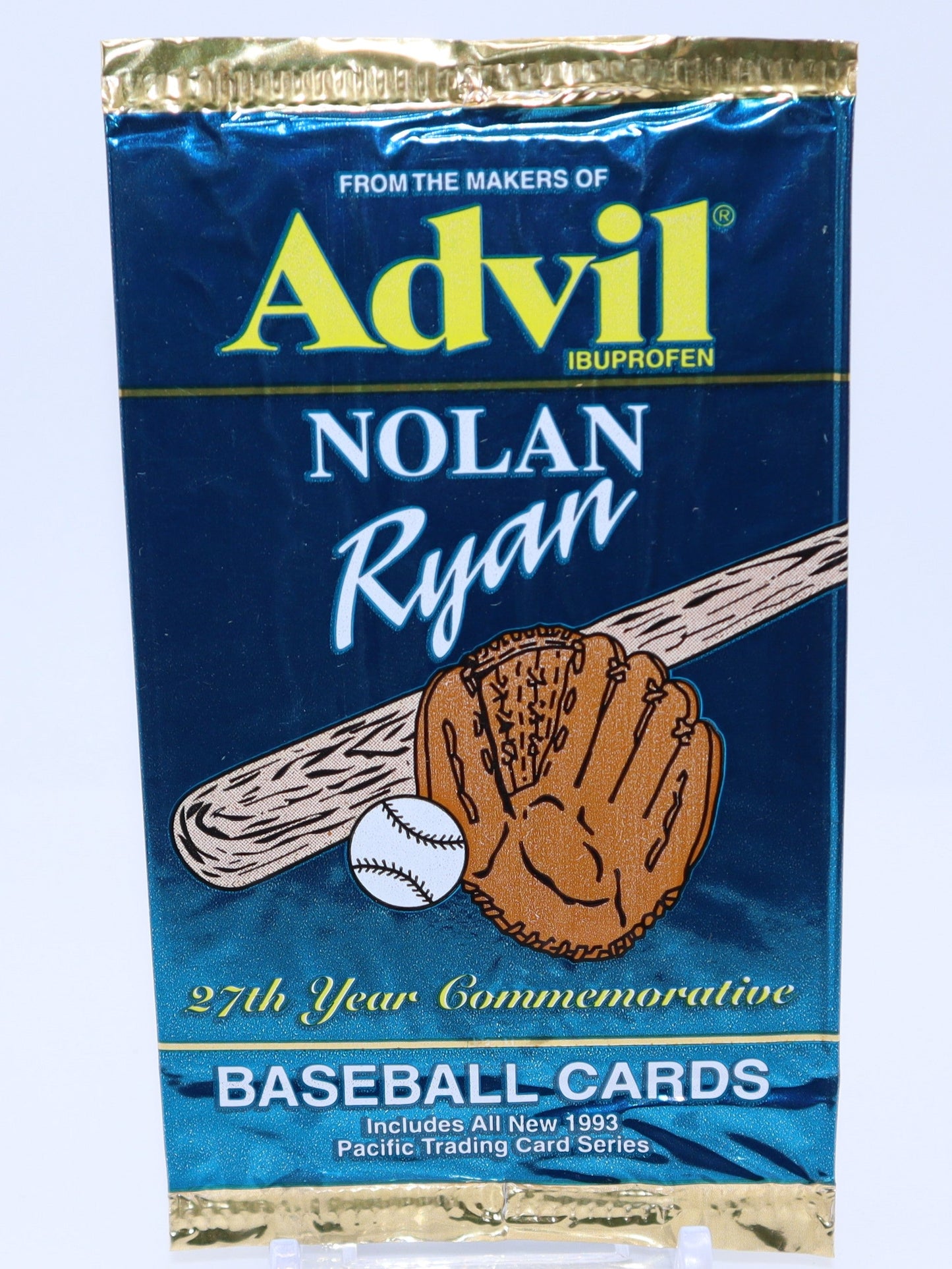 1993 Pacific Advil Nolan Ryan Baseball Cards Wax Pack - Collectibles