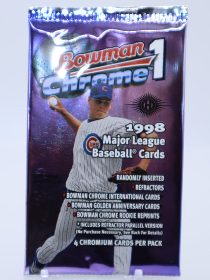 1998 Bowman Chrome Series 1 Baseball Cards Hobby Wax Pack - Collectibles