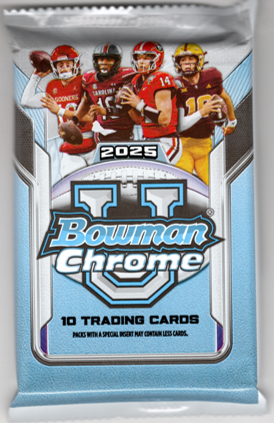 2025 Bowman Chrome U Football Mega Box Pack (10 Cards)