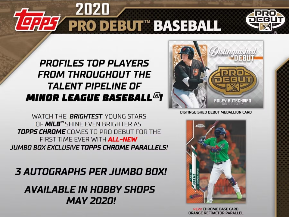 2020 Topps Pro Debut Baseball Jumbo Box (6 Packs)