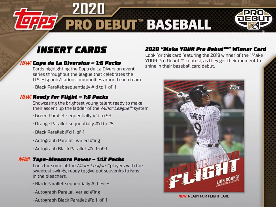 2020 Topps Pro Debut Baseball Jumbo Box (6 Packs)