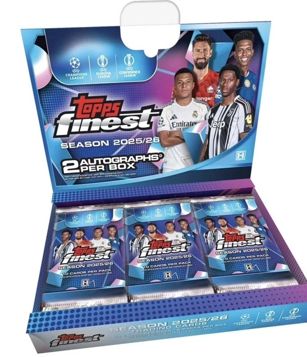 2025-26 Topps Finest UEFA Champions League Socer Hobby Box (6 Packs)
