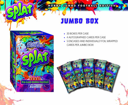 2025 Wild Card Splat Football Hobby Jumbo Box (5 Encased Cards)