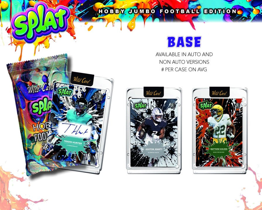 2025 Wild Card Splat Football Hobby Jumbo Box (5 Encased Cards)