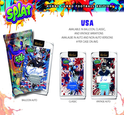 2025 Wild Card Splat Football Hobby Jumbo Box (5 Encased Cards)