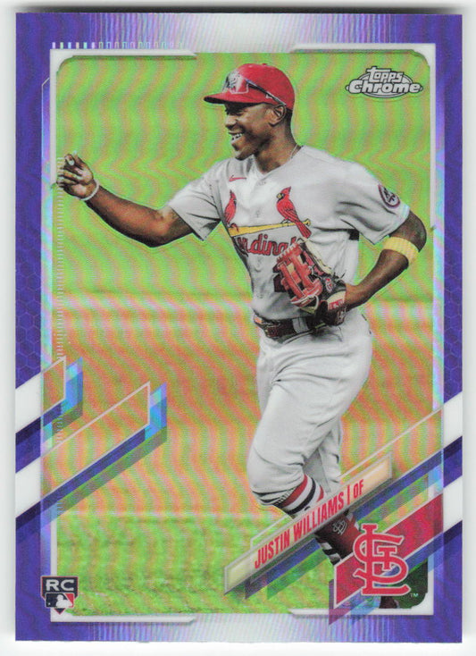 2021 Topps Chrome Update #USC95 Justin Williams Purple Refractor