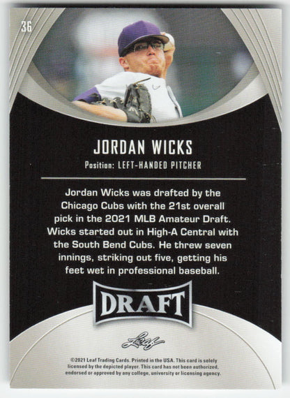2021 Leaf Draft #36 Jordan Wicks