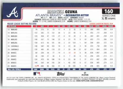 2025 Topps #160 Marcell Ozuna Atlanta Braves 797