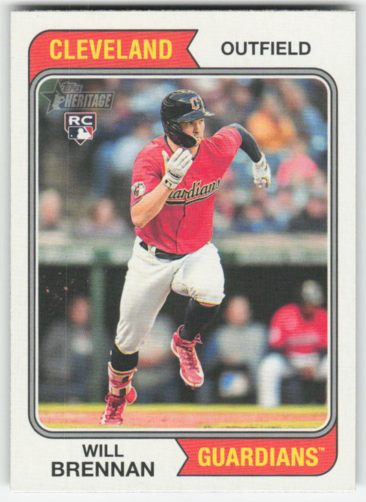2023 Topps Heritage #321 Will Brennan Cleveland Guardians Rookie 812