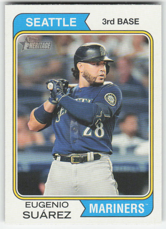 2023 Topps Heritage #196 Eugenio Suárez Seattle Mariners 818