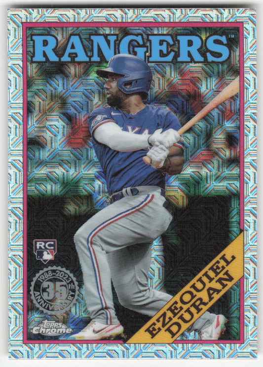 2023 Topps #T88C-78 Ezequiel Duran 1988 35th Silver Pack Chrome Rangers 856
