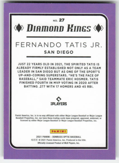 2021 Donruss Optic #27 Fernando Tatis Jr. San Diego Padres 861