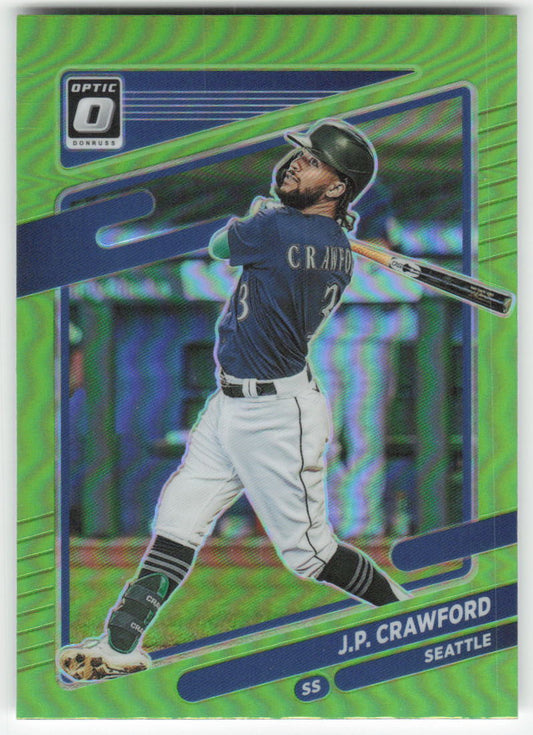 2021 Donruss Optic #101 J.P. Crawford Lime Green Prizm Seattle Mariners 865