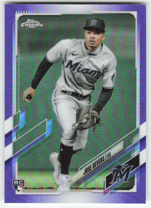 2021 Topps Chrome Update #USC53 Jose Devers Purple Miami Marlins Rookie 873