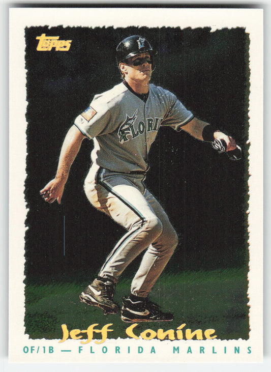 1995 Topps #081 Jeff Conine CyberStats (Spectralight) Florida Marlins 875