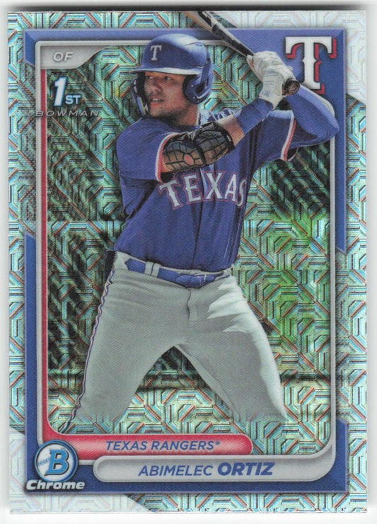 2024 Bowman #BCP-16 Abimelec Ortiz Chrome Prospects Mojo Refractors Rangers 887