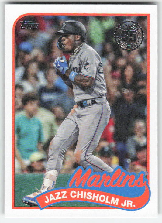 2024 Topps #89B-5 Jazz Chisholm Jr. 1989 Baseball 35th Anniv Miami Marlins 909