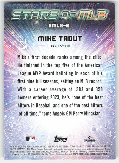 2024 Topps #SMLB-2 Mike Trout Stars of MLB Los Angeles Angels 914