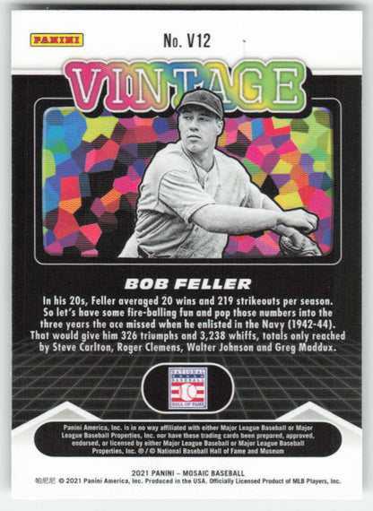2021 Panini Mosaic #V12 Bob Feller Vintage Cleveland Indians 921