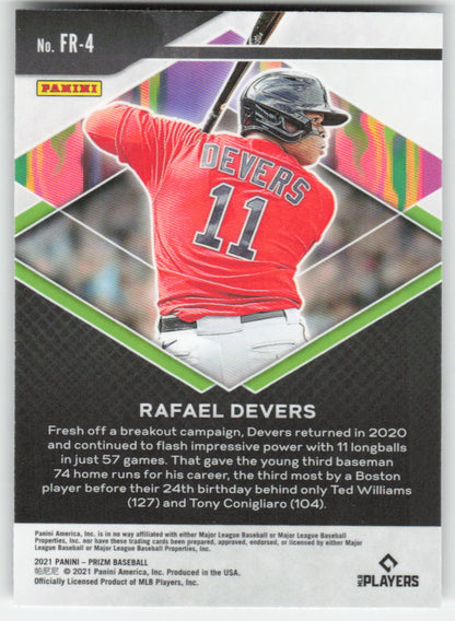 2021 Panini Prizm #FR-4 Rafael Devers Fearless Boston Red Sox 922
