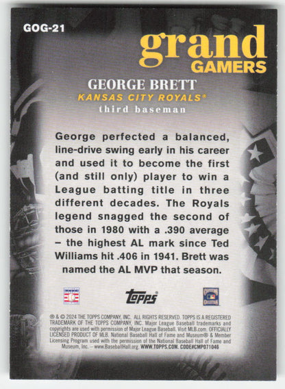 2024 Topps #GOG-21 George Brett Grand Gamers Black Kansas City Royals 924