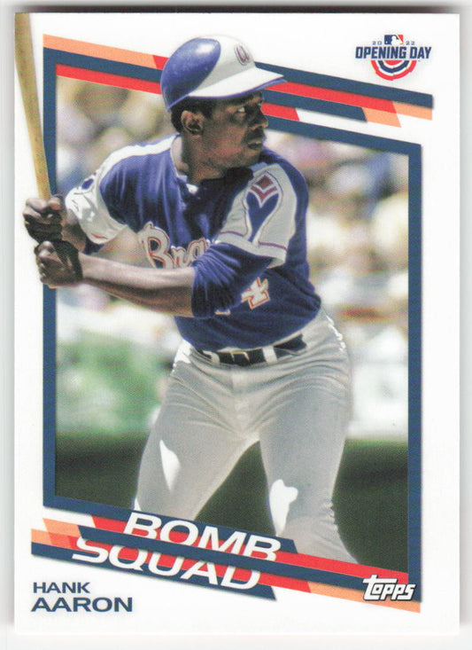 2022 Topps Opening Day #BS-1 Hank Aaron Bomb Squad Atlanta Braves 926