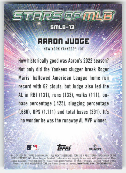 2024 Topps #SMLB-13 Aaron Judge Stars of MLB New York Yankees 934