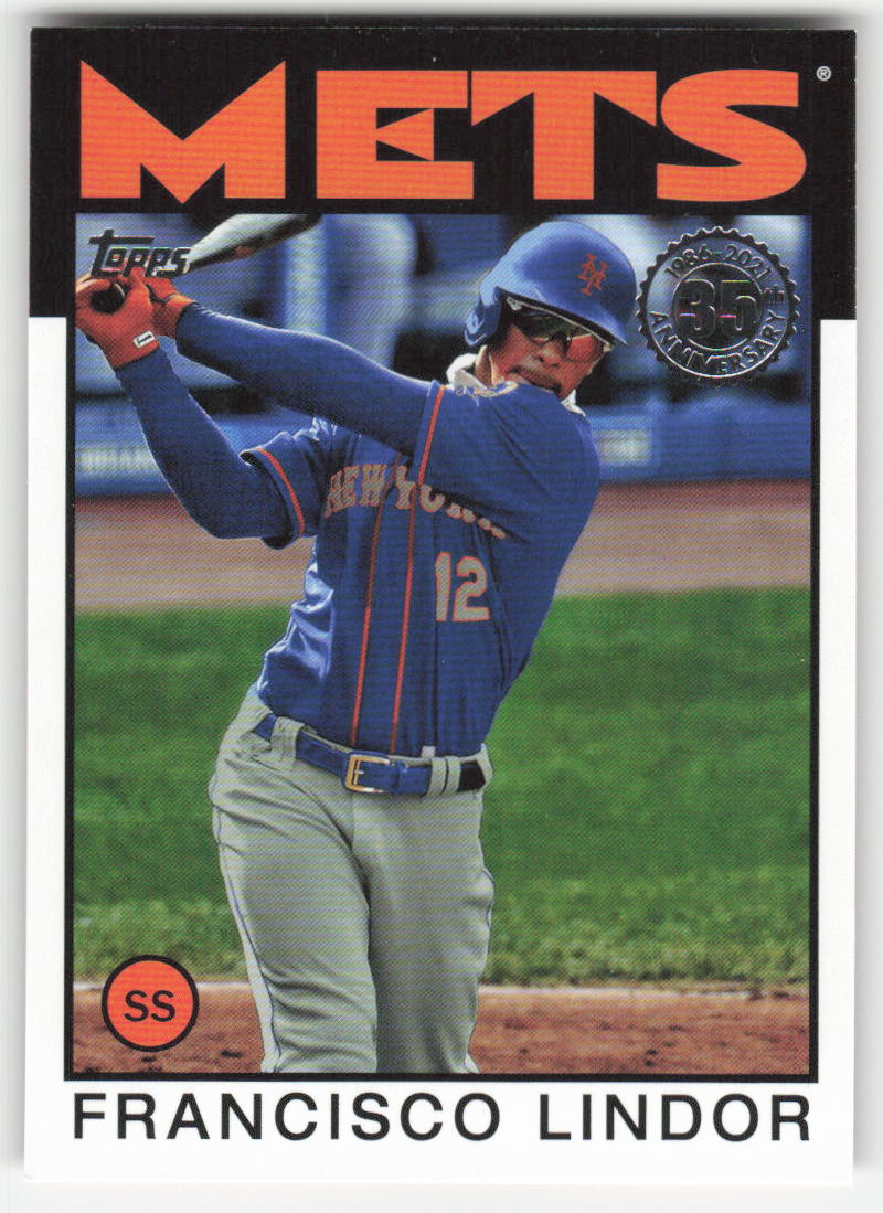 2021 Topps #86B-12 Francisco Lindor 1986 Baseball 35th Anniv New York Mets 939