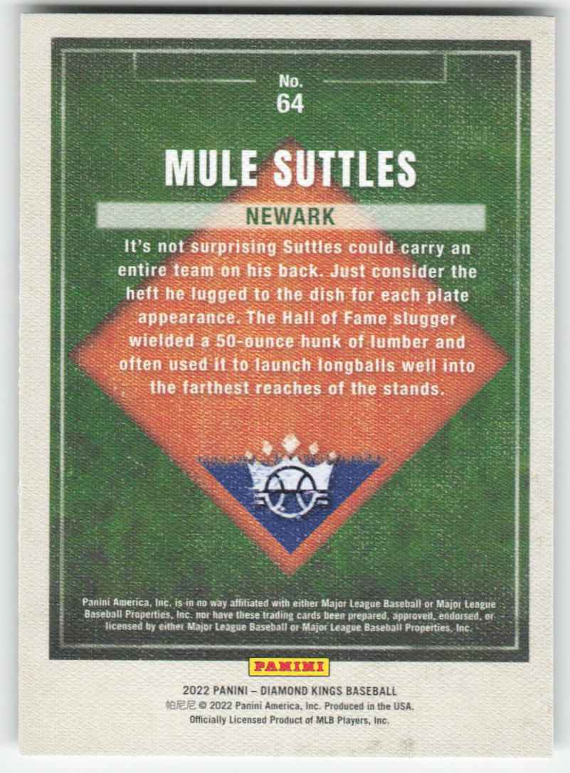 2022 Panini Diamond Kings #64 Mule Suttles Artist's Proof Blue Newark Eagles 941