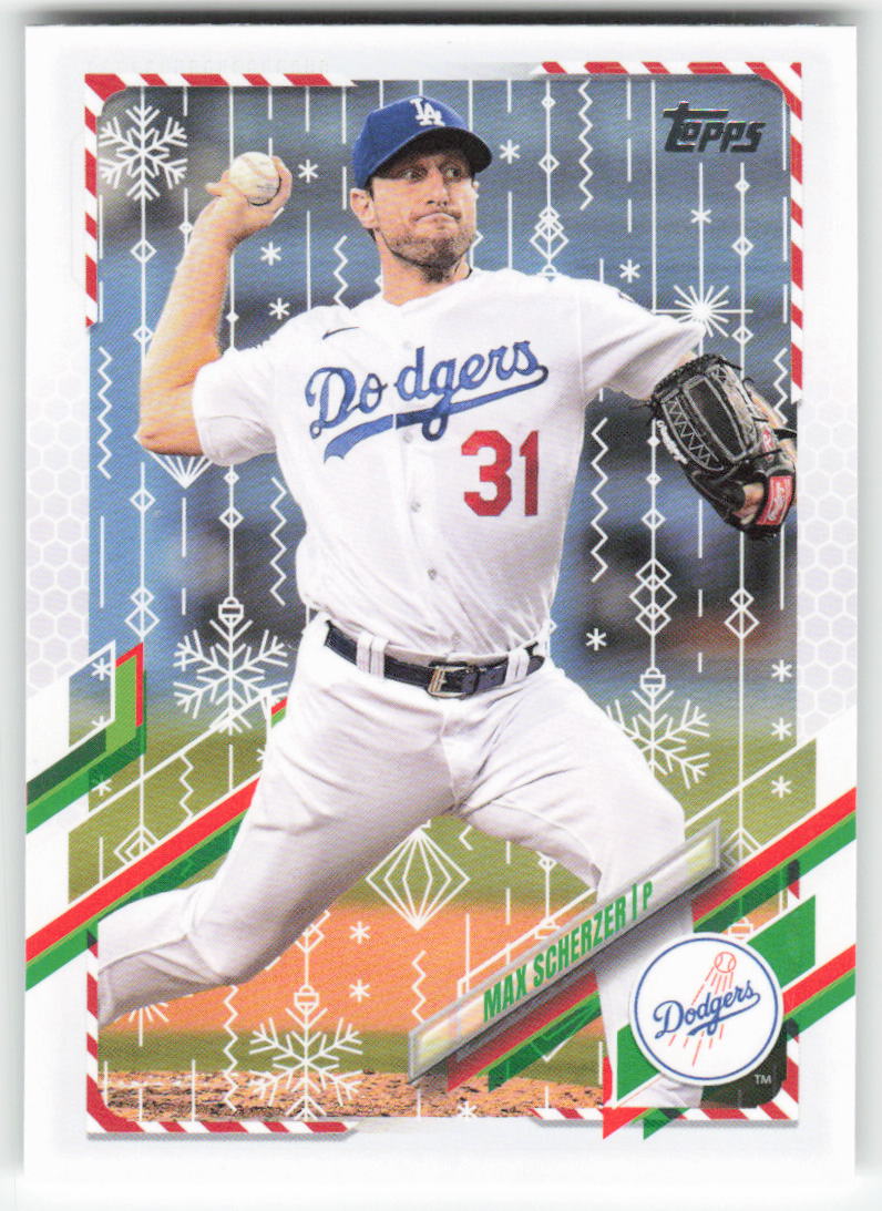 2021 Topps Holiday #HW171 Max Scherzer Los Angeles Dodgers 1013