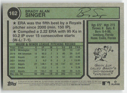 2023 Topps Heritage #162 Brady Singer Kansas City Royals 1206