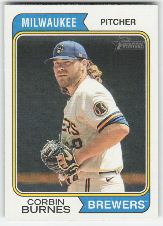 2023 Topps Heritage #261 Corbin Burnes Milwaukee Brewers 1207